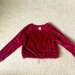 Crop velvet sweater